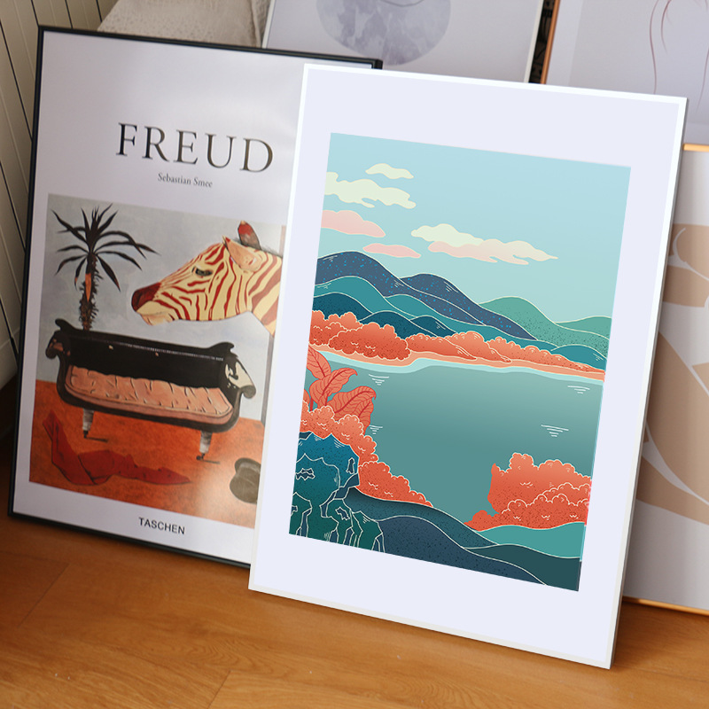 Simple aluminum wall hanging poster photo frame (4)