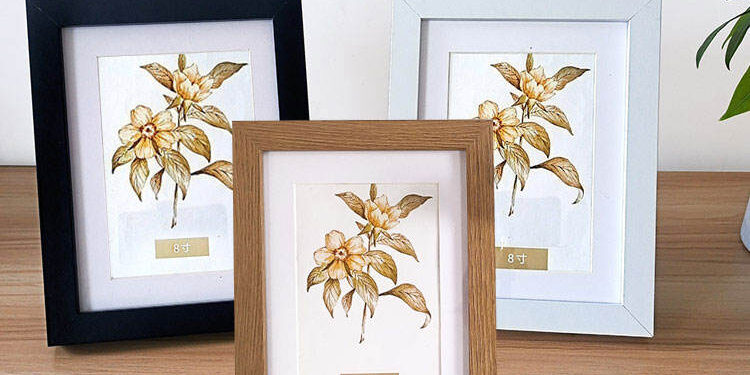 2024 DIY MDF Wooden Photo Frame with Metal Elements for Craft Display