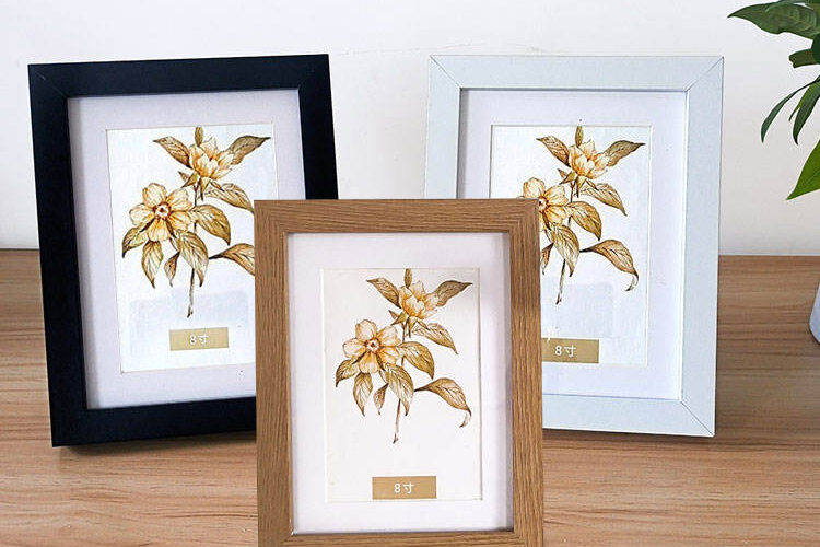 2024 DIY MDF Wooden Photo Frame with Metal Elements for Craft Display