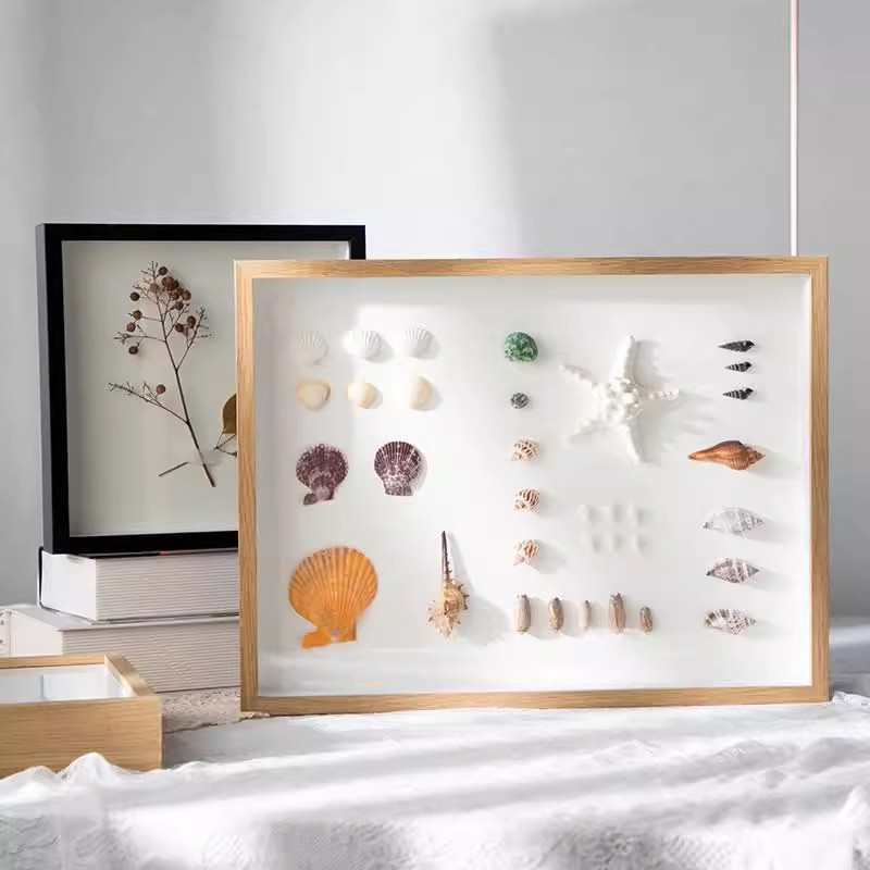 Handmade Solid Wood Shadow Box Frame for DIY Crafts