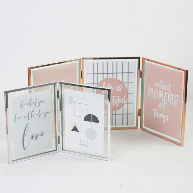 Fashion metal desk photo frame in gold, silver, and rose gold