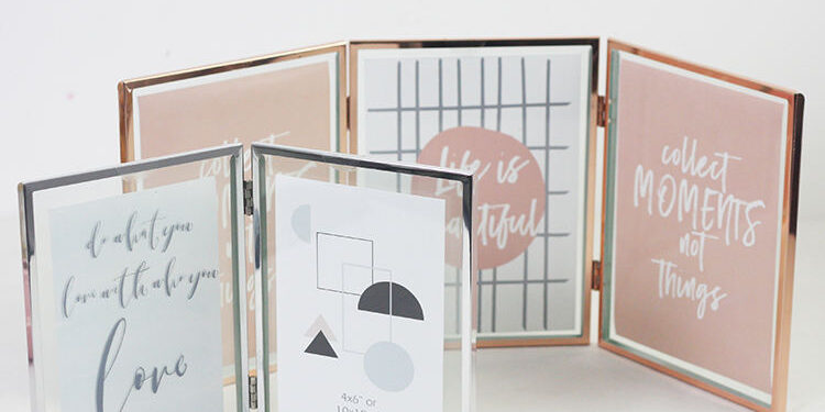 Fashion metal desk photo frame in gold, silver, and rose gold
