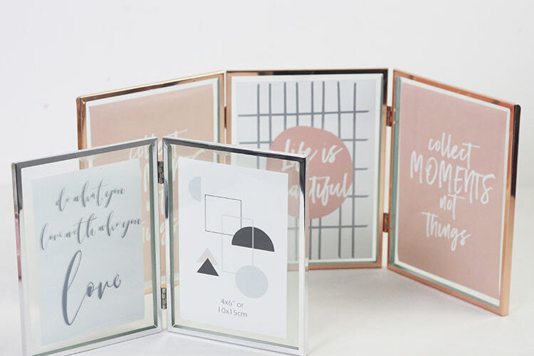 Fashion metal desk photo frame in gold, silver, and rose gold