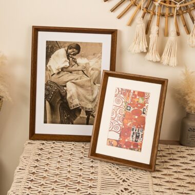 Walnut Color Wooden Frame for Wall Art and Puzzle Display