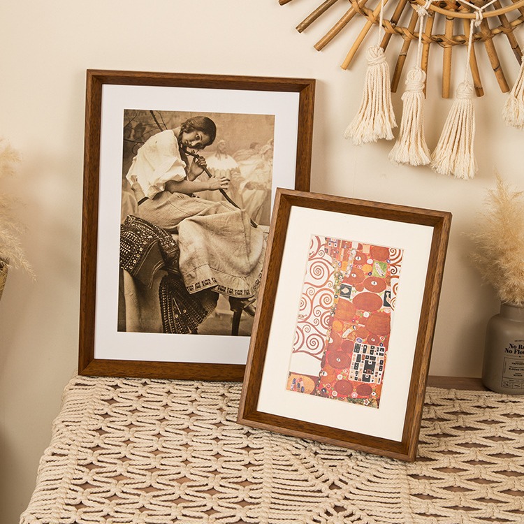Walnut Color Wooden Frame for Wall Art and Puzzle Display