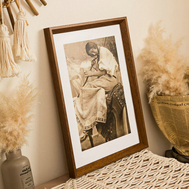 Walnut Color Wooden Frame for Wall Art and Puzzle Display