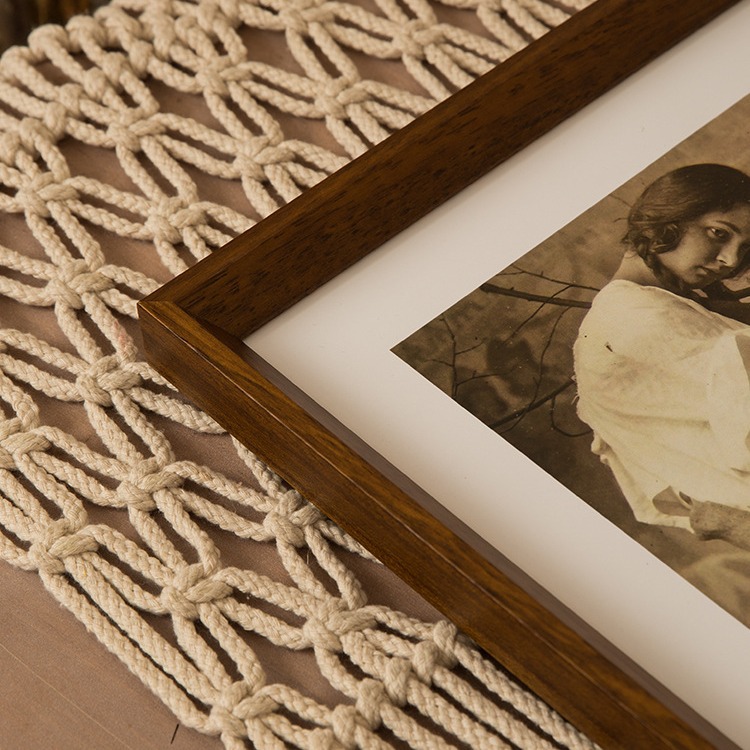 Walnut Color Wooden Frame for Wall Art and Puzzle Display