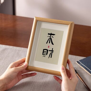 Minimalist wood frame for calligraphy and artwork in A4, 6", 8" sizes