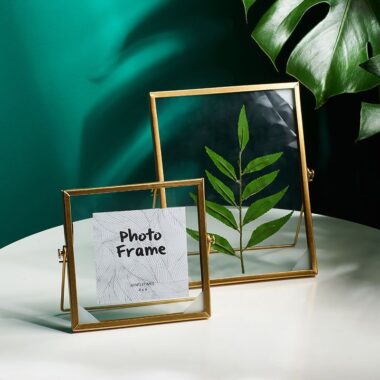Light luxury transparent glass metal frame for photos and plant specimens