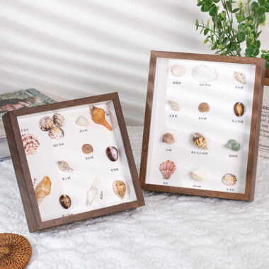 Nordic hollow wood tabletop and wall-mount photo frame in multiple sizes