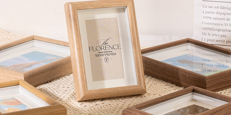 Nordic hollow wood tabletop and wall-mount photo frame in multiple sizes