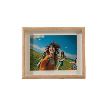 Nordic hollow wood tabletop and wall-mount photo frame in multiple sizes