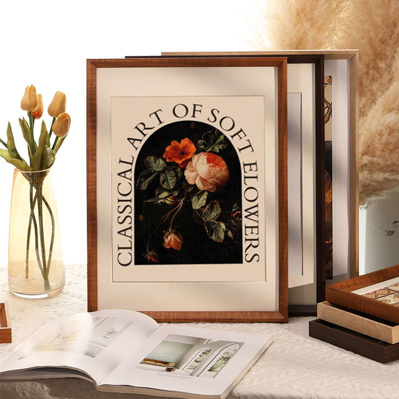 Rotatable Wooden Photo Frame for Postcards, Pet Memorials, Desktop Display