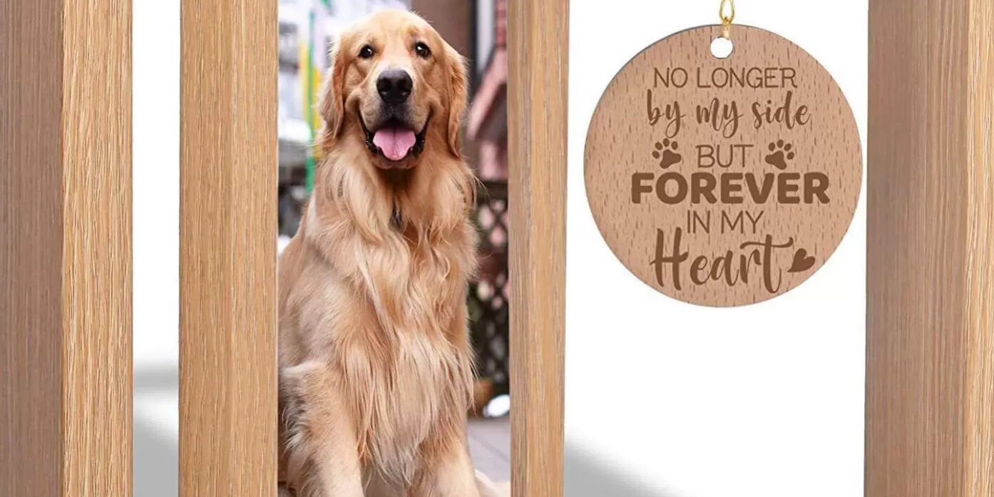 Rotatable Wooden Photo Frame for Postcards, Pet Memorials, Desktop Display